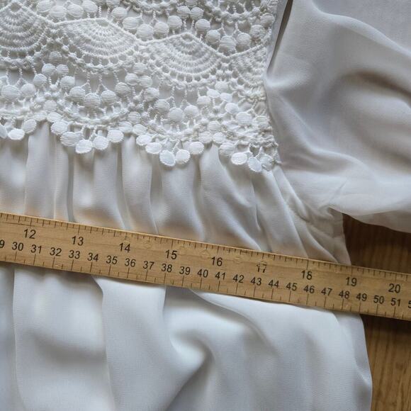 Mayoral Girls White Lace Embroidered Dress Size 14 Flutter Sleeve Sundress Boho - Picture 11 of 12